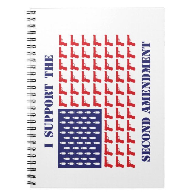 American-Flag-of-Guns-Pistol---2nd-Amendment Notebook (Front)