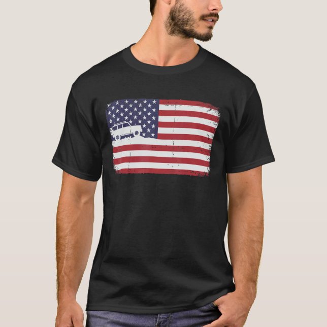 American Flag Offroad July 4th Off Road 4x4 Offroa T-Shirt (Front)