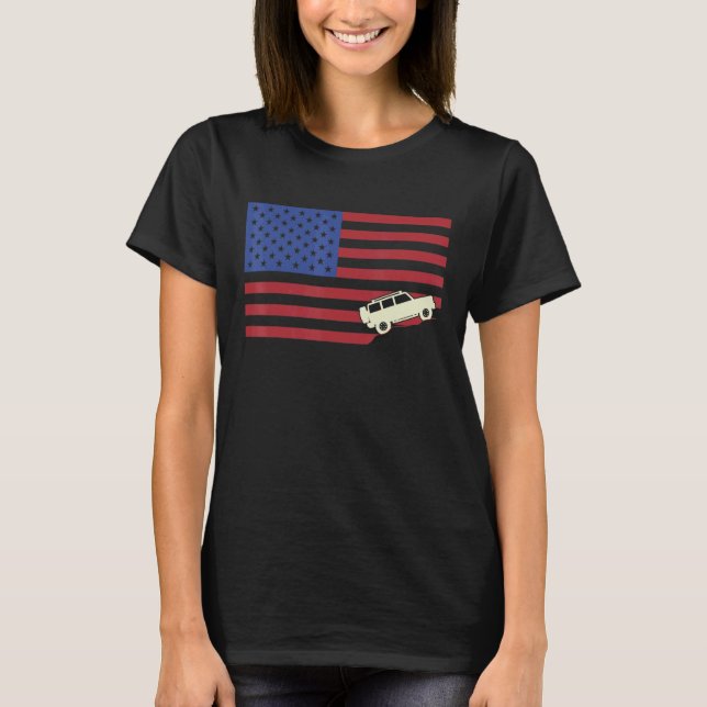 American Flag Offroad Patriotic Off Road 4x4 Offro T-Shirt (Front)