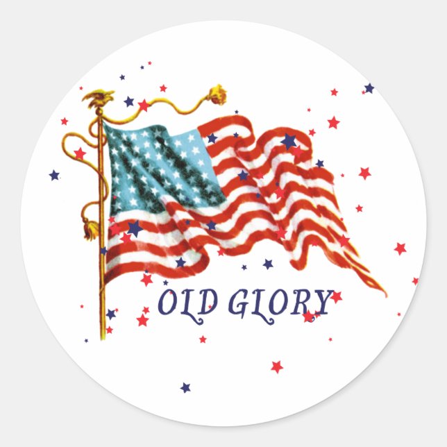 American Flag, Old Glory Classic Round Sticker (Front)