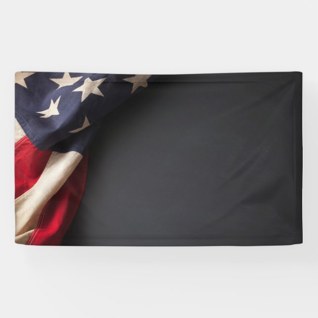 American Flag on a Chalkboard Banner (Horizontal)