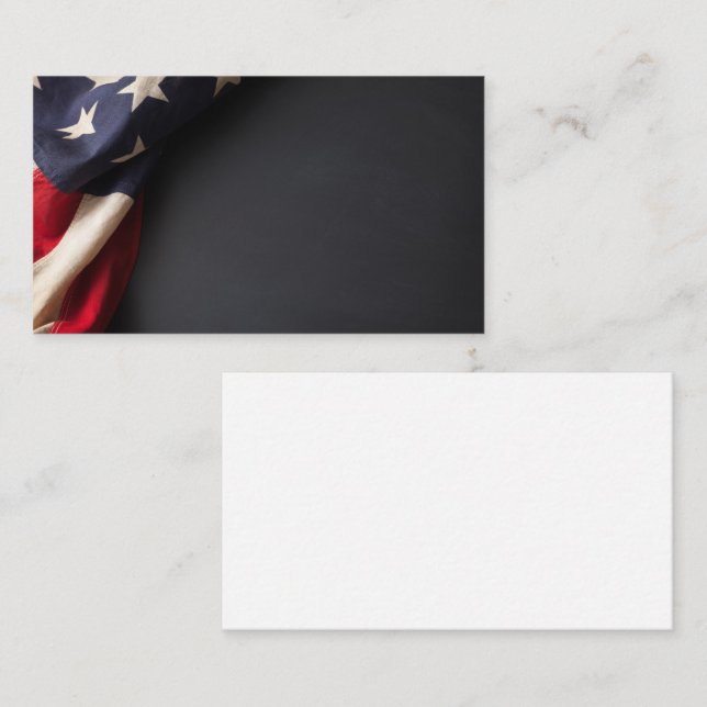 American Flag on a Chalkboard Business Card (Front/Back)