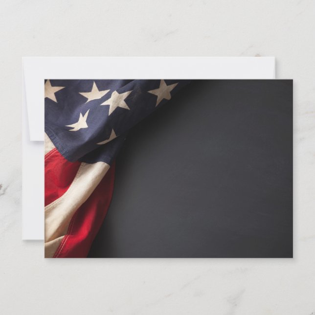 American Flag on a Chalkboard Invitation (Front)