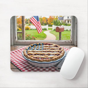 American Flag on a Cherry Pie Mouse Mat