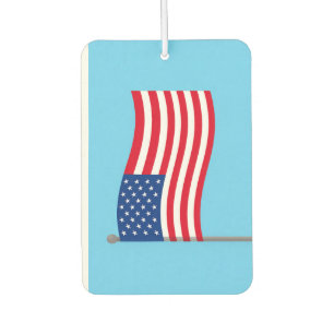American Flag on Blue Background Car Air Freshener