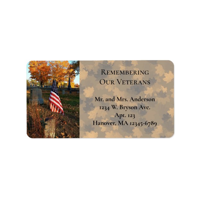 American Flag on Historical Grave Marker / Fall / Label (Front)