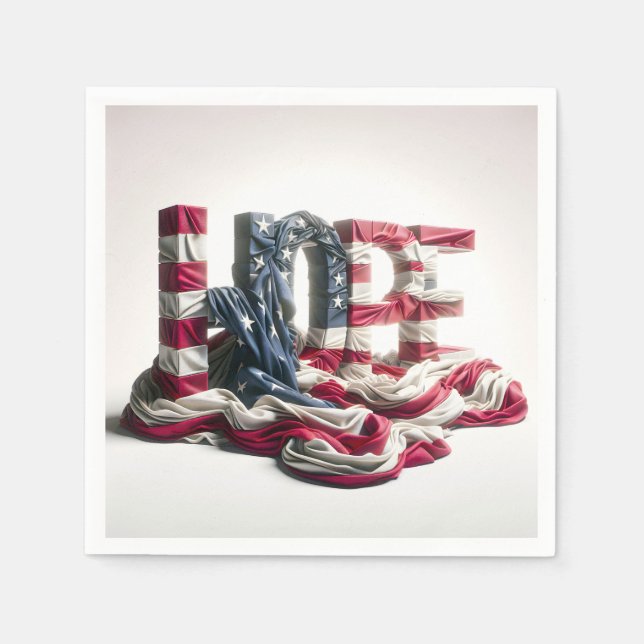 American Flag On HOPE Napkin (Front)