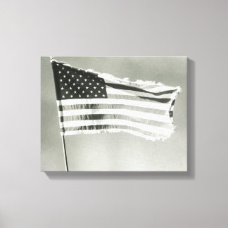 American flag on mast canvas print