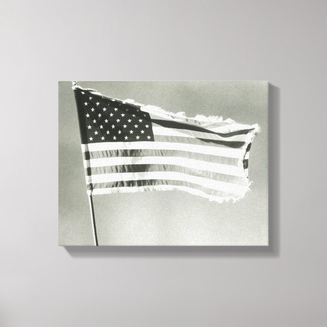 American flag on mast canvas print (Front)