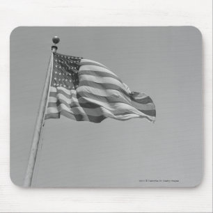 American flag on mast mouse mat