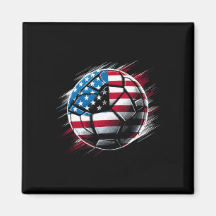 American Flag On Soccer Byll _1 Magnet