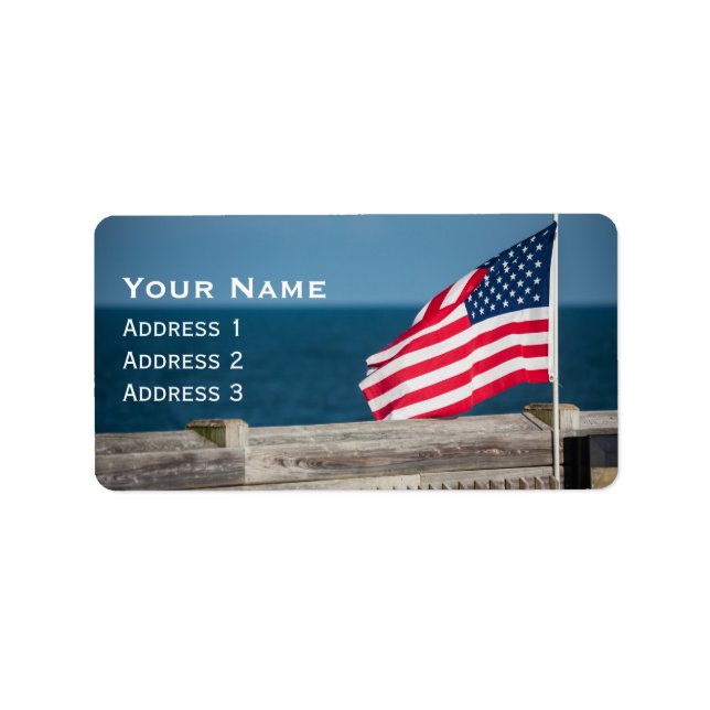 American Flag on South Carolina Pier Label (Front)