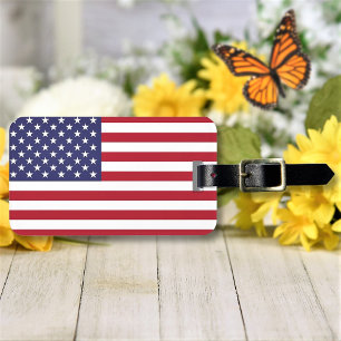 American Flag or Custom Photo Personalised Luggage Tag
