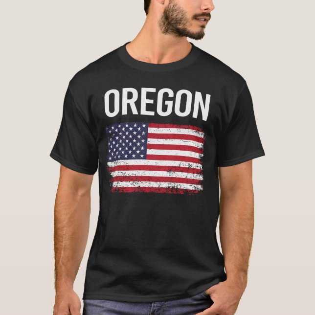 American Flag Oregon T-Shirt (Front)