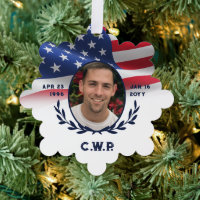 American Flag Oval Photo In Loving Memory