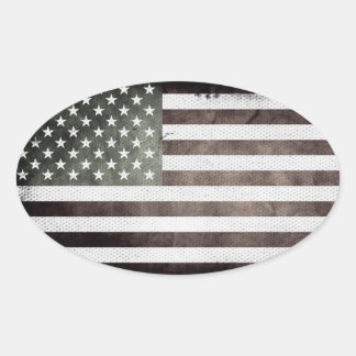 American Flag Oval Sticker