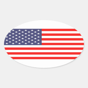 American flag oval sticker   Flag of America