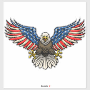 American Flag Painted Bald Eagle Patriotic 