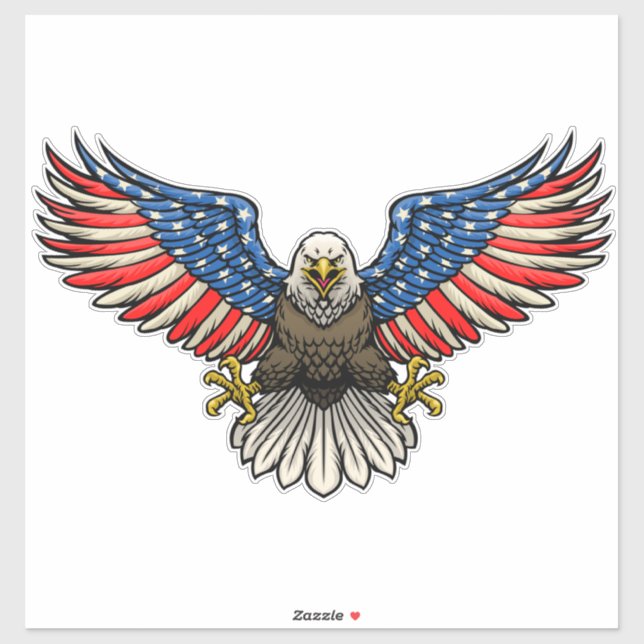 American Flag Painted Bald Eagle Patriotic  (Sheet)