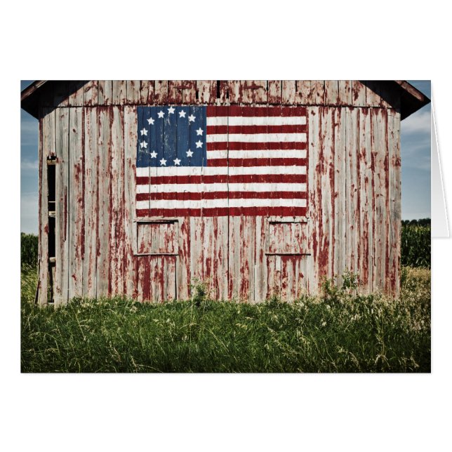 American flag painted on barn (Front Horizontal)