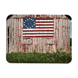 American flag painted on barn magnet