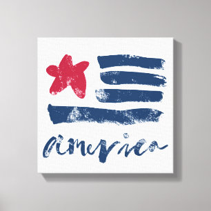 American Flag Paintstrokes Canvas Print