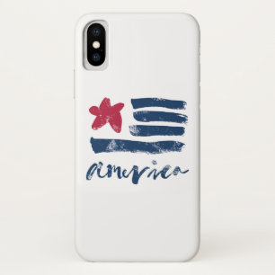 American Flag Paintstrokes iPhone X Case