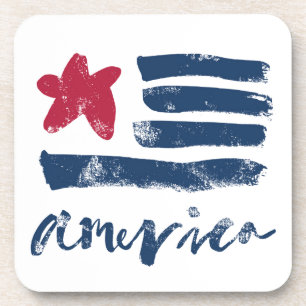 American Flag Paintstrokes Coaster