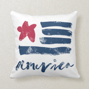 American Flag Paintstrokes Cushion