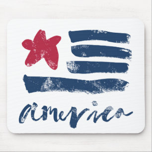 American Flag Paintstrokes Mouse Mat