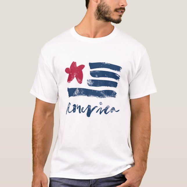 American Flag Paintstrokes T-Shirt (Front)