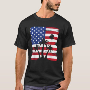 American Flag Palm Trees Memorial Day Patriotic 4t T-Shirt