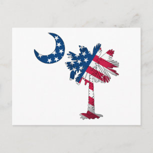 American Flag Palmetto Postcard
