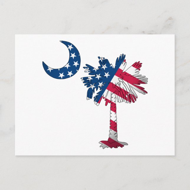 American Flag Palmetto Postcard (Front)