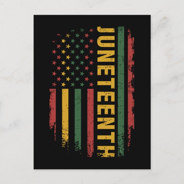 American flag pan african celebrating Juneteenth Postcard (Front)