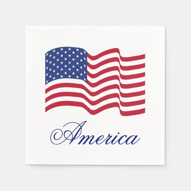 American Flag Paper Party Summer Napkins (Front)