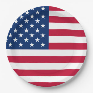 American Flag Paper Plate