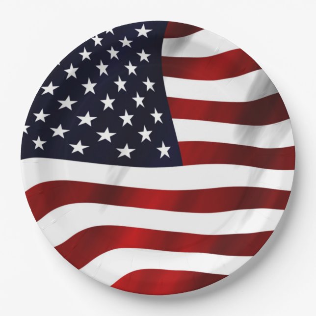 American Flag Paper Plate (Front)