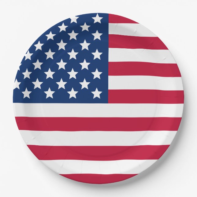 American Flag Paper Plate (Front)