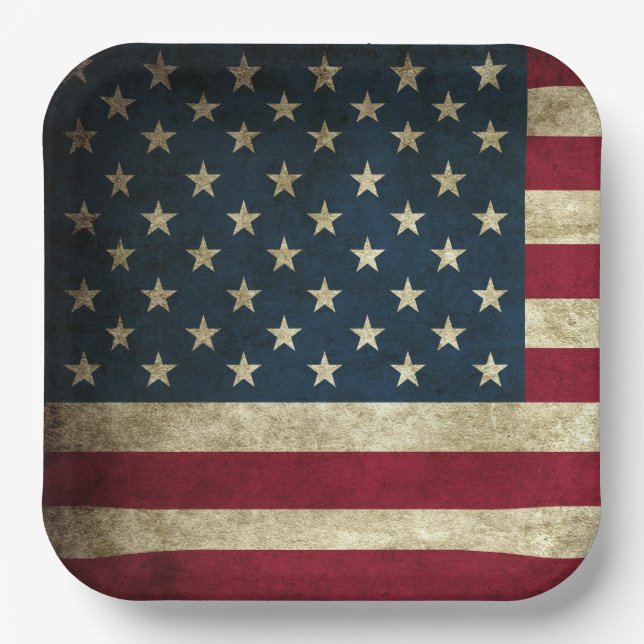 American Flag Paper Plate (Front)