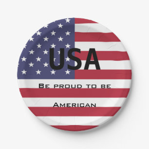American Flag Paper Plate