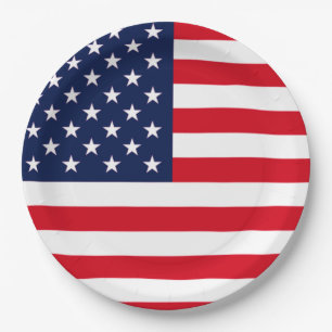 American Flag Paper Plate