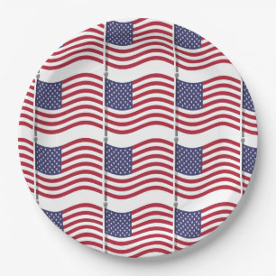 American Flag Paper Plates