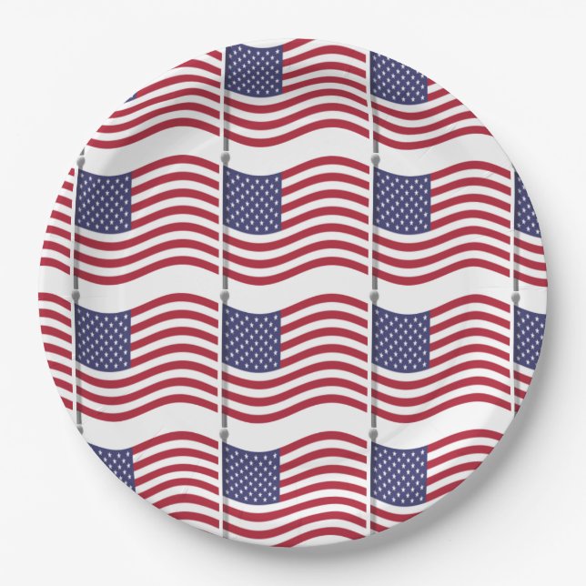 American Flag Paper Plates (Front)