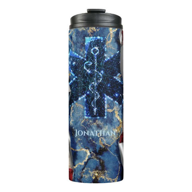 American Flag Paramedic EMS Personalised Thermal Tumbler (Front)