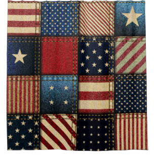 American Flag, Patchwork Seamless Pattern. Shower Curtain