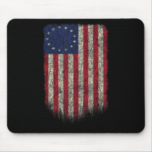 American Flag Patriotic 1776 Betsy Ross Usa Distre Mouse Mat
