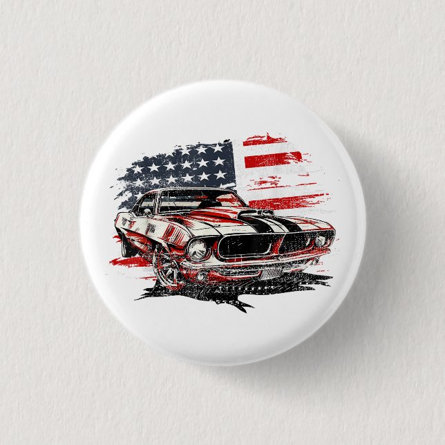 American Flag Patriotic  3 Cm Round Badge (Front)