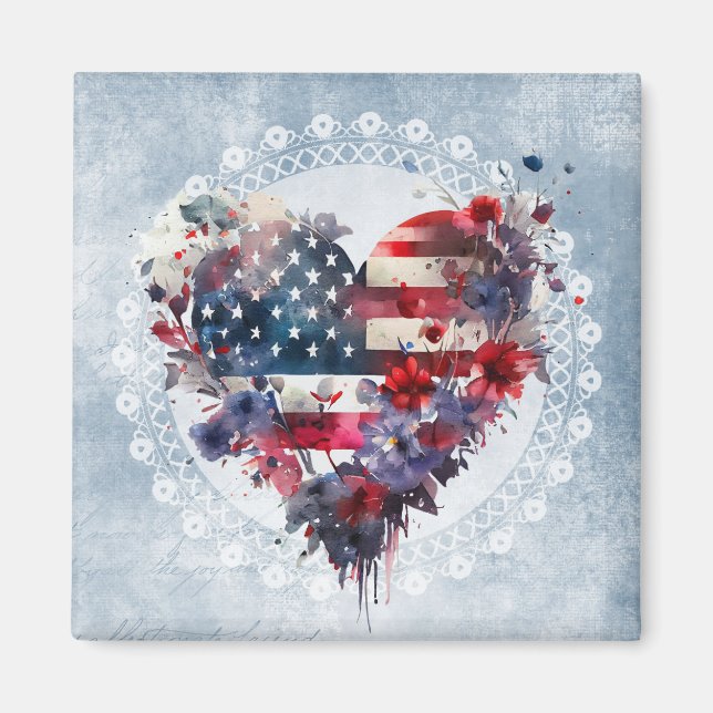 American flag patriotic 4th July independence day Magnet (Front)