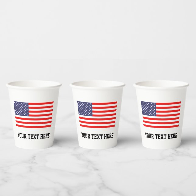 American flag patriotic 4th of July Birthday party Paper Cups (Multi)